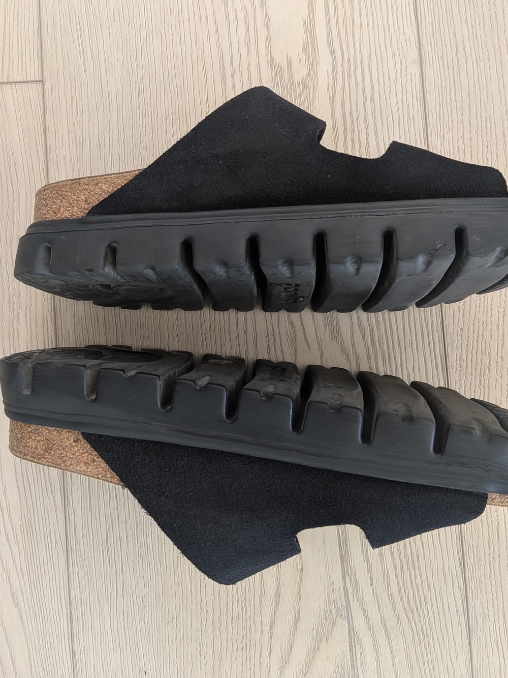 Birkenstock Papillio Chunky Black Suede Arizona Sandals - Picture 3 of 5